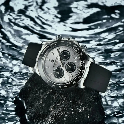Pagani Design PD1664 Men's Chronograph Watch Black & Silver Lifestyle Image