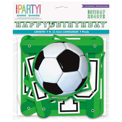 3D Soccer Happy Birthday Banner 
