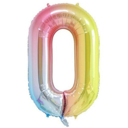 Multicoloured 40" Foil Balloons Number 0