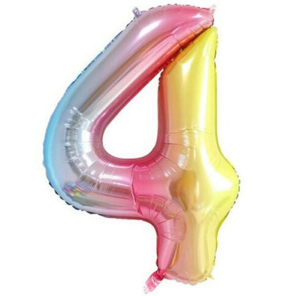 Multicoloured 40" Foil Balloons Number 4