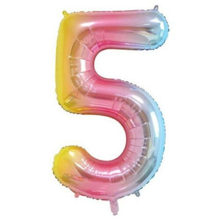 Multicoloured 40" Foil Balloons Number 5