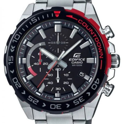 Casio Edifice EFR-566DB-1AVUEF Men's Silver Stainless Steel Watch With Black Dial