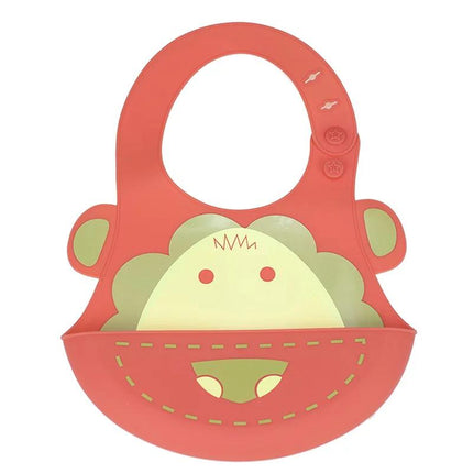 Red Silicone Waterproof Weaning Bibs For Babies 6 Month To 3 Years