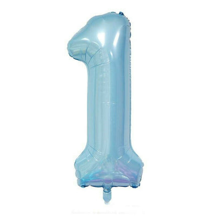 Number 1 40 Inch Baby Blue Foil Balloon