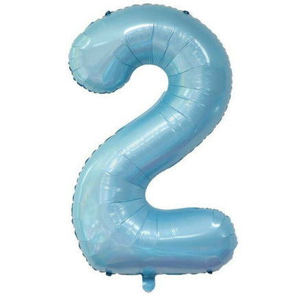 Number 2 40 Inch Baby Blue Foil Balloon