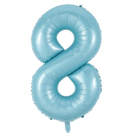 Number 8 40 Inch Baby Blue Foil Balloon