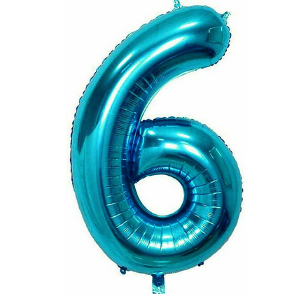 Blue 40" Foil Balloon Number 6