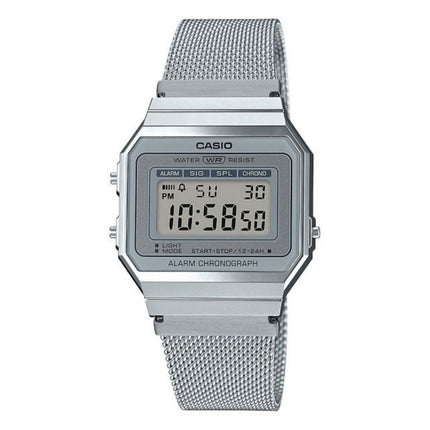 Casio Unisex Silver Digital Watch A700WEM-7AE Front