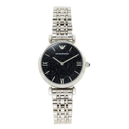 Ladies Emporio Armani Silver & Blue Two Tone Stainless Steel Watch