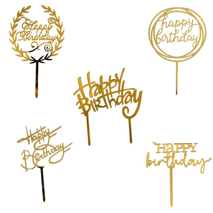 Gold Acrylic Cake Toppers