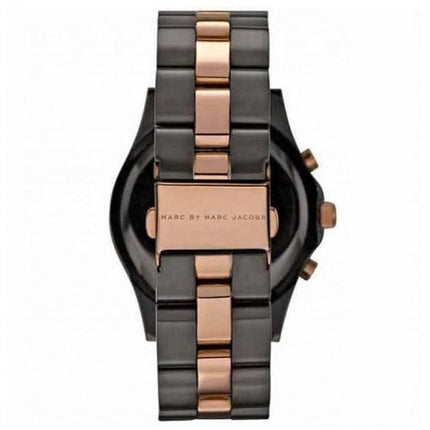 Marc Jacobs Ladies Black & Rose Gold Stainless Steel Chronograph Watch MBM 3180