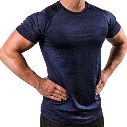 Men's Plain Short Sleeved T-Shirt Dark Blue
