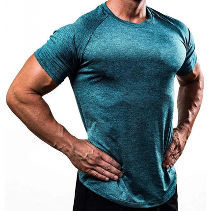 Men's Plain Short Sleeved T-Shirt Turquise 