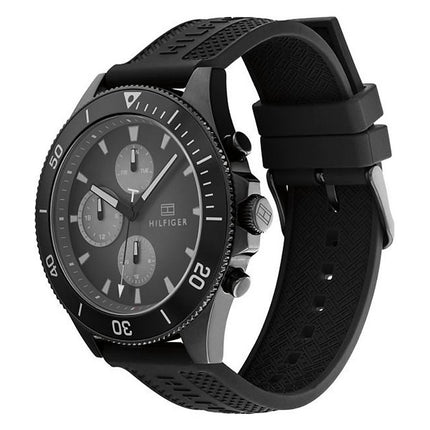 Tommy Hilfiger 1791921 Larson Men's Black Watch With Rubber Strap Side 