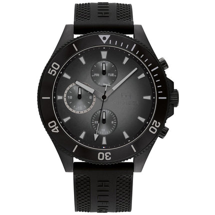 Tommy Hilfiger 1791921 Larson Men's Black Watch With Rubber Strap Front