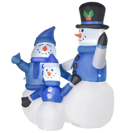 HOMCOM 4ft Inflatable Christmas Snowmen Decoration With LED Lights