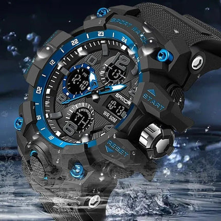 Sanda Sports Military Men's Watches Waterproof Dual Display Lifestyle