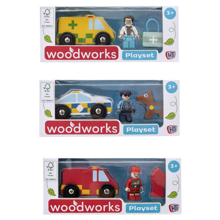 Woodworks Emergency Vehicle Play Set 