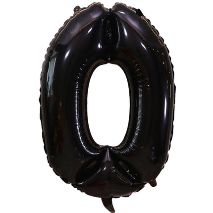 0 Black 40" Foil Balloon