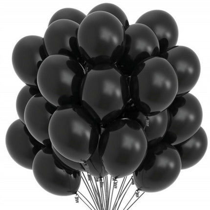 100 Black 10 Inch Latex Balloons 