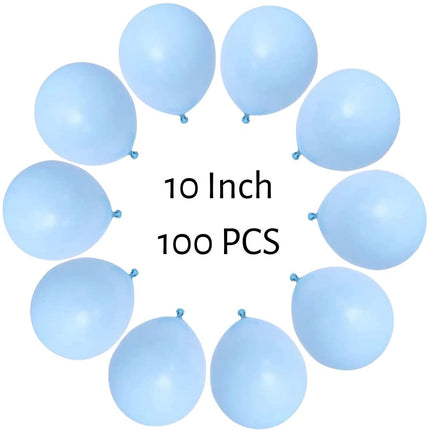 100 Latex Balloons Pastel Blue 