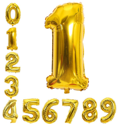 Large 40" Number Gold Foil Balloon 0-9