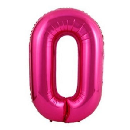 40 Inch Hot Pink Balloon Number 0