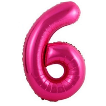 40 Inch Hot Pink Balloon Number 6
