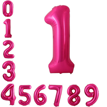 40 Inch Hot Pink Number Balloons 0-9
