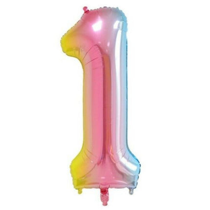 Multicoloured 40" Foil Balloons Number 1