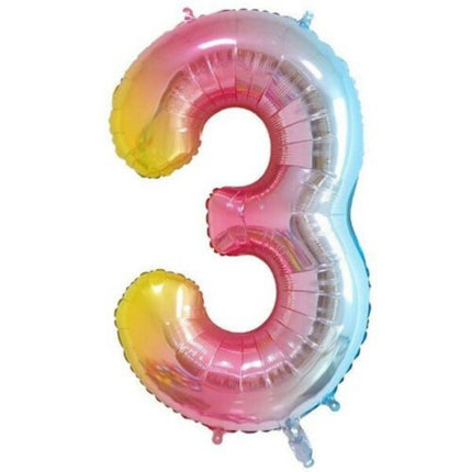 Multicoloured 40" Foil Balloons Number 3