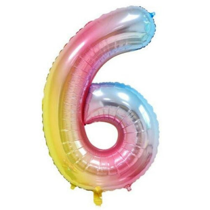 Multicoloured 40" Foil Balloons Number 6