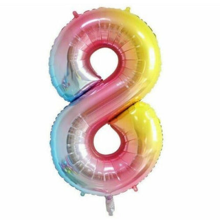 Multicoloured 40" Foil Balloons Number 8