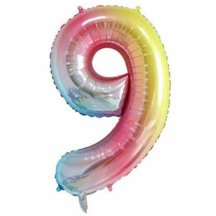 Multicoloured 40" Foil Balloons Number 9