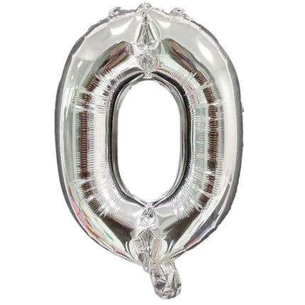 40 Inch Silver Foil Balloon Number 0