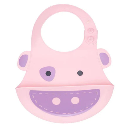 Pink Silicone Waterproof Weaning Bibs For Babies 6 Month To 3 Years