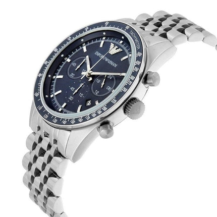 Emporio Armani AR6072 Tazio Men's Chronograph Silver Stainless Steel Watch