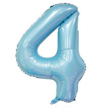 Number 4 40 Inch Baby Blue Foil Balloon