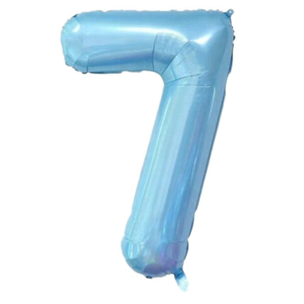 Number 7 40 Inch Baby Blue Foil Balloon