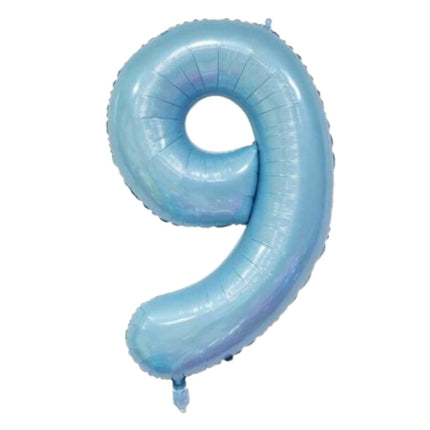 Number 9 40 Inch Baby Blue Foil Balloon