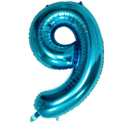 Blue 40" Foil Balloon Number 9