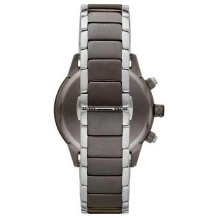 Emporio Armani AR11391 Two Tone Black & Silver Watch Back