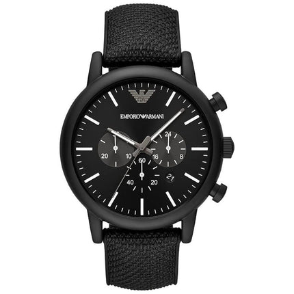 Emporio Armani AR11450 Men's Black Chronograph Watch With Silicone Strap