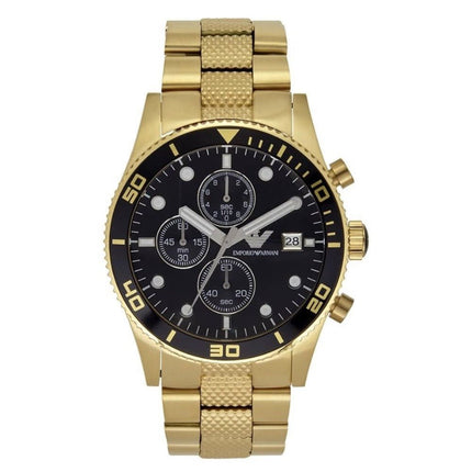 Emporio Armani AR5857 Gold & Black Chronogrpah Watch