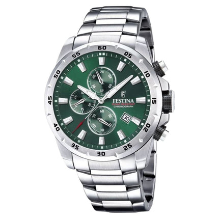 Festina F20463/3 Men's Chronograph Watch With Green Dial