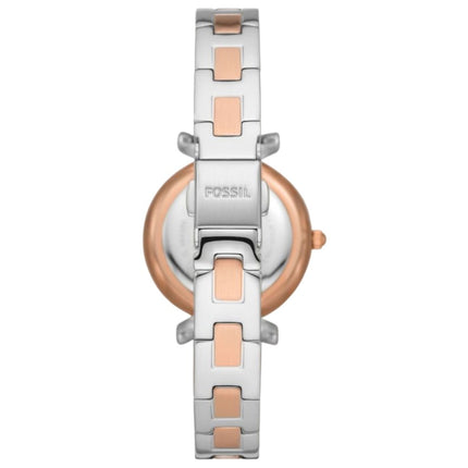 Fossil Ladies Two Tone Rose Gold & Silver Watch ES5201 Back