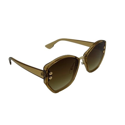 Brown Hexagon Sunglasses