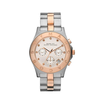 Marc Jacobs Ladies Silver And Rose Gold Watch MBM3180