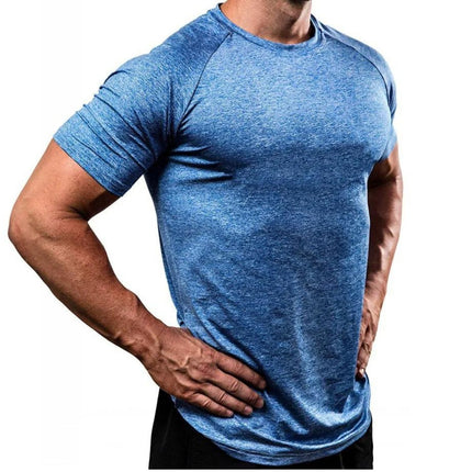 Men's Plain Short Sleeved T-Shirt Blue