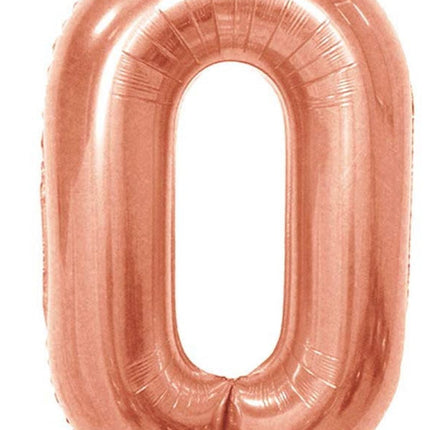 Number 0 Foil 40 inch Rose Gold Balloon